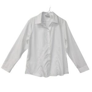 DRAPERS  DAMONS  White Button Down Long Sleeve Shirt Top Size 12